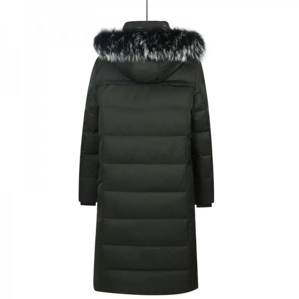 Men's Down Jacket, Winter Long White Duck Down Puf...